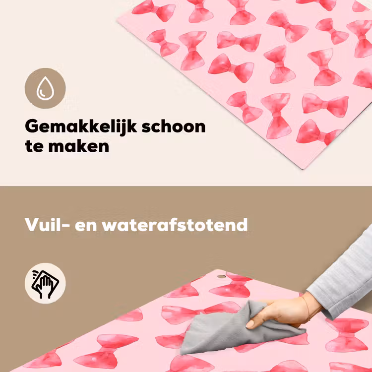 Strikken - Aquarel - Roze Inductie beschemer met haakjes klein 777 -ky-schoon-nl