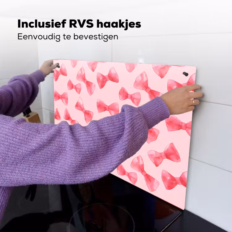 Strikken - Aquarel - Roze Inductie beschemer met haakjes klein 777 -ky-ophangen-nl