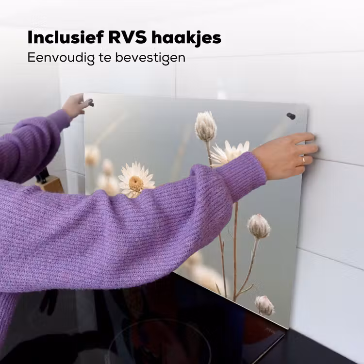 Strobloemen - Wit - Daglicht Inductie beschemer met haakjes klein -ky-ophangen-nl