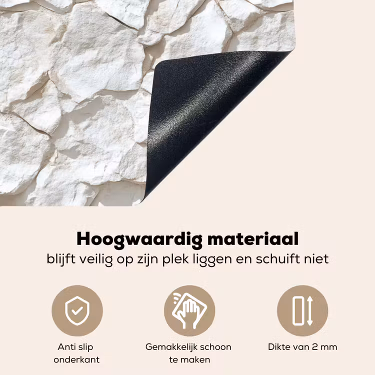 Structuur - Rots - Wit Inductie beschemer met haakjes klein 777 -ky-onderkant-nl