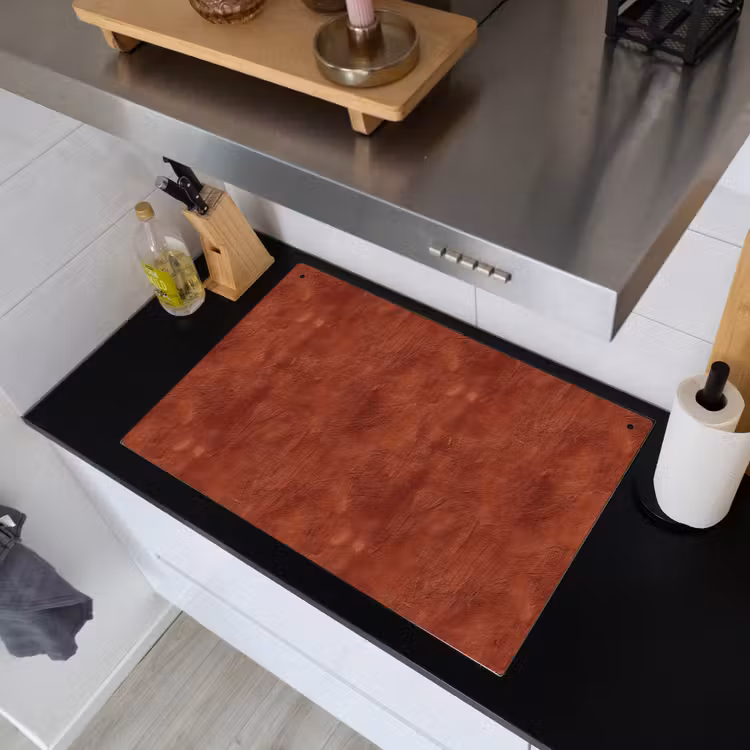 Stucwerk - Textuur - Terracotta Inductie beschemer met haakjes klein 777 -sfeer1