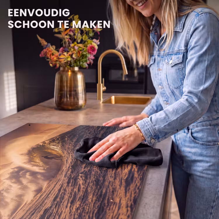 Surfer - Golf - Oceaan - Sport - Oranje Inductie beschemer met haakjes klein -ky-schoon-nl