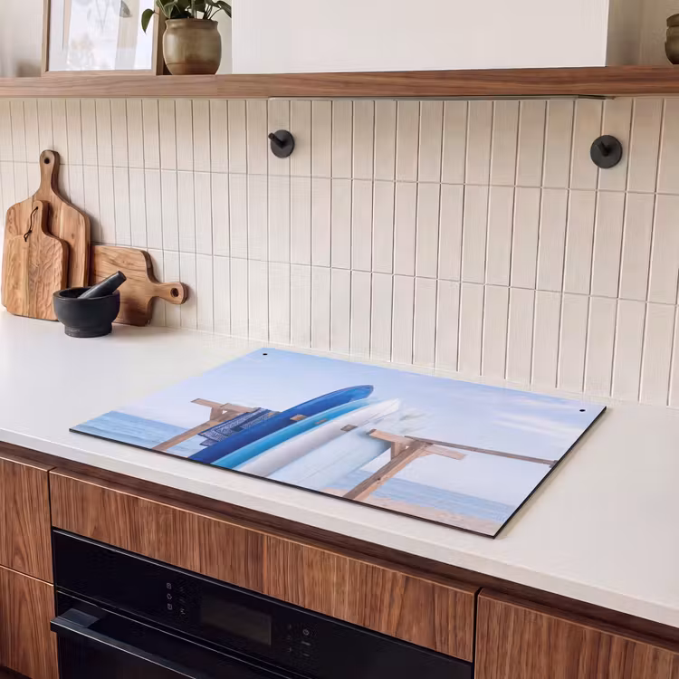 Surfplank - Strand - Zomer - Blauw - Water Inductie beschemer met haakjes klein -sfeer1