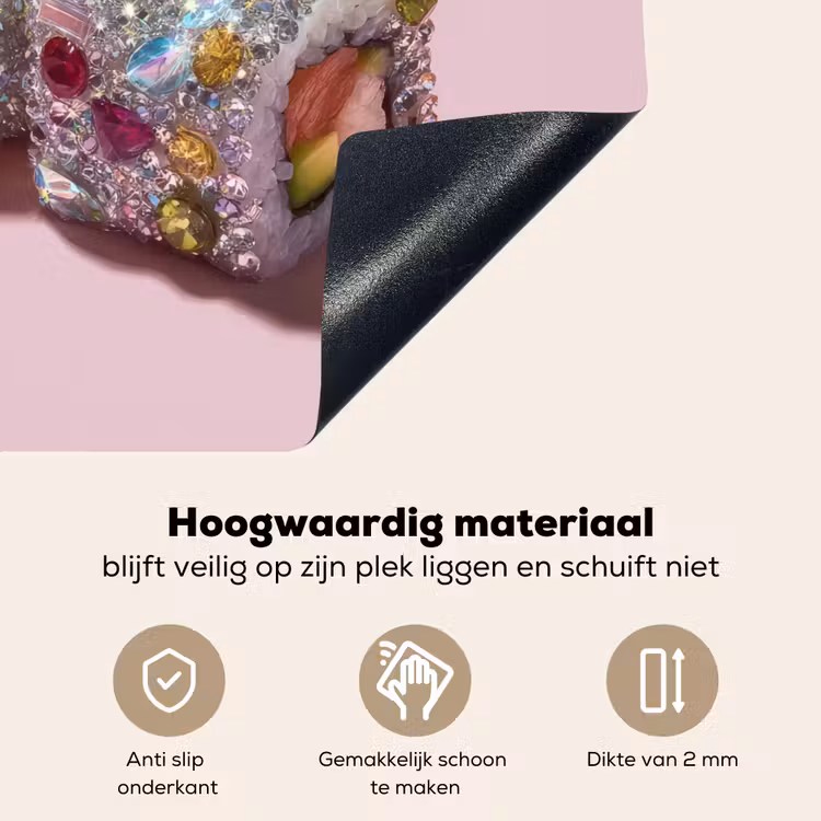 Sushi - Rolletjes - Steentjes - Kleurrijk Inductie beschemer met haakjes middel -ky-onderkant-nl