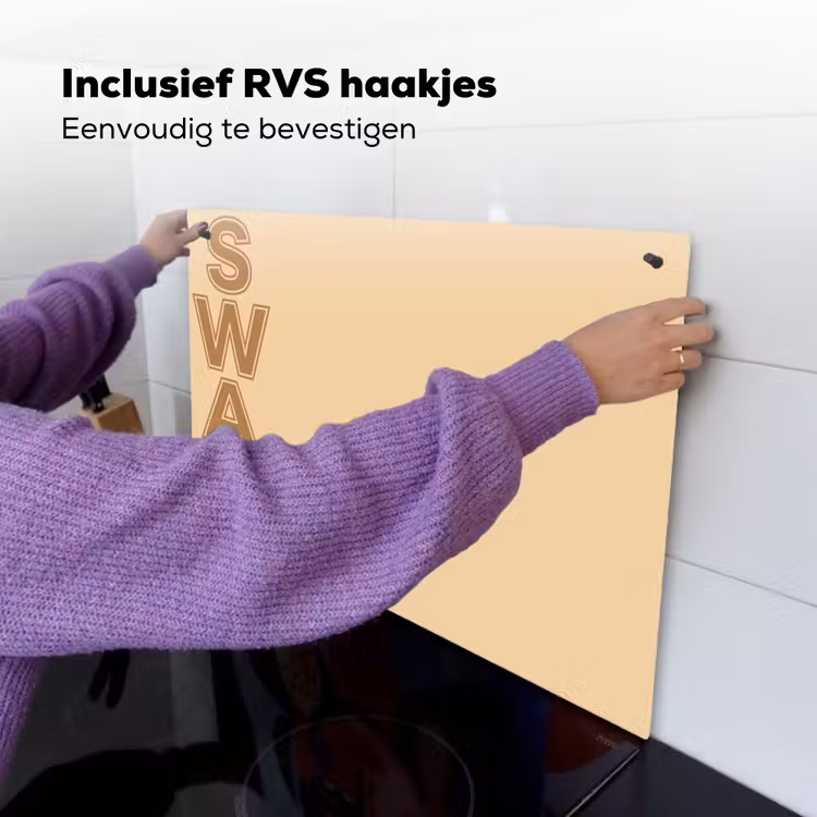 Swag - Bruin - Beige Inductie beschemer met haakjes klein -ky-ophangen-nl