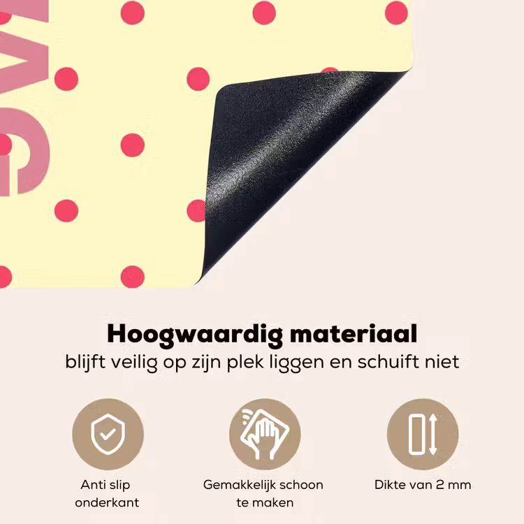 Swag - Roze - Stippen - Geel Inductie beschemer met haakjes klein -ky-onderkant-nl