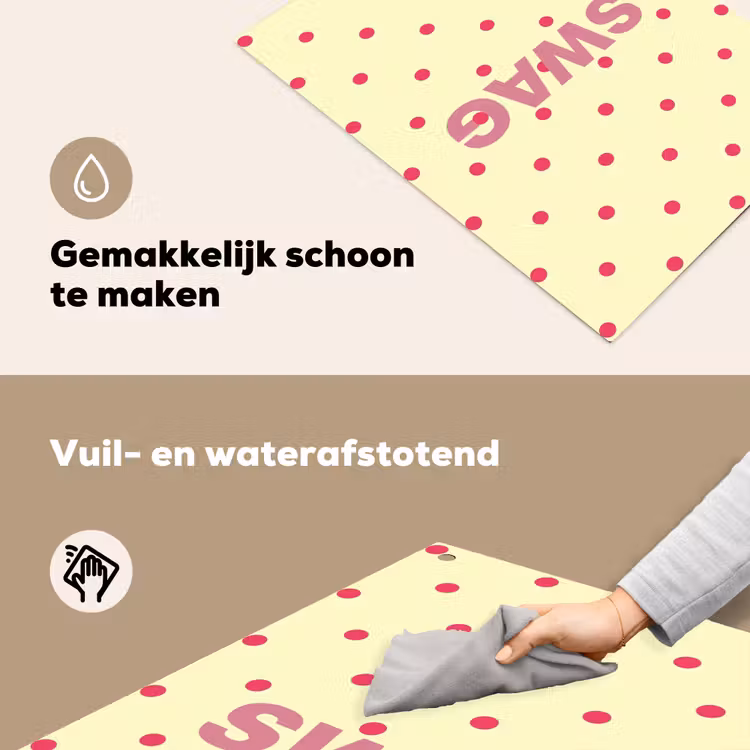 Swag - Roze - Stippen - Geel Inductie beschemer met haakjes klein -ky-schoon-nl