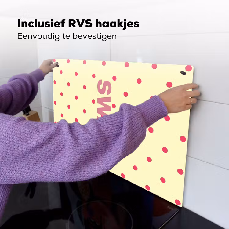 Swag - Roze - Stippen - Geel Inductie beschemer met haakjes klein -ky-ophangen-nl