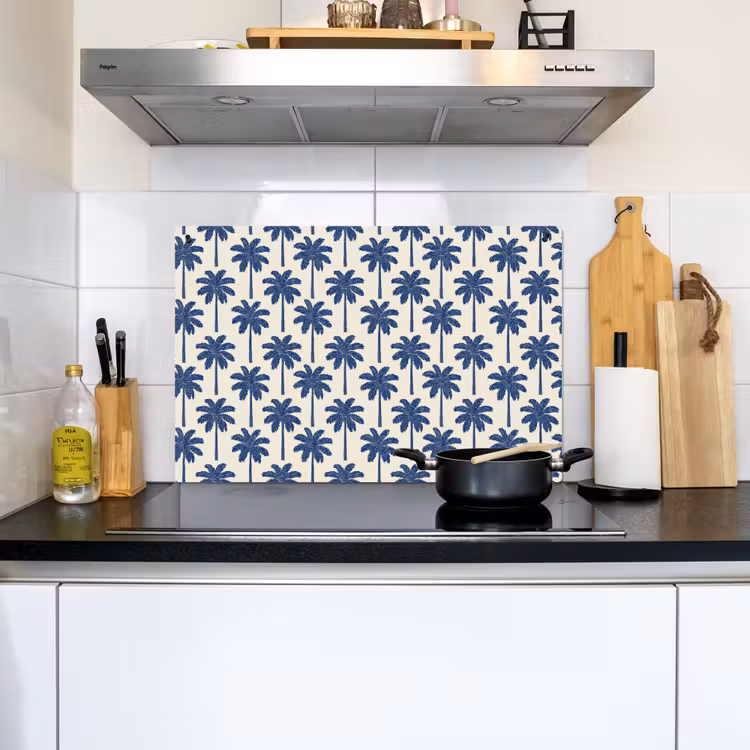 Symmetrisch - Palm - Blauw Inductie beschemer met haakjes klein 777 -sfeer2