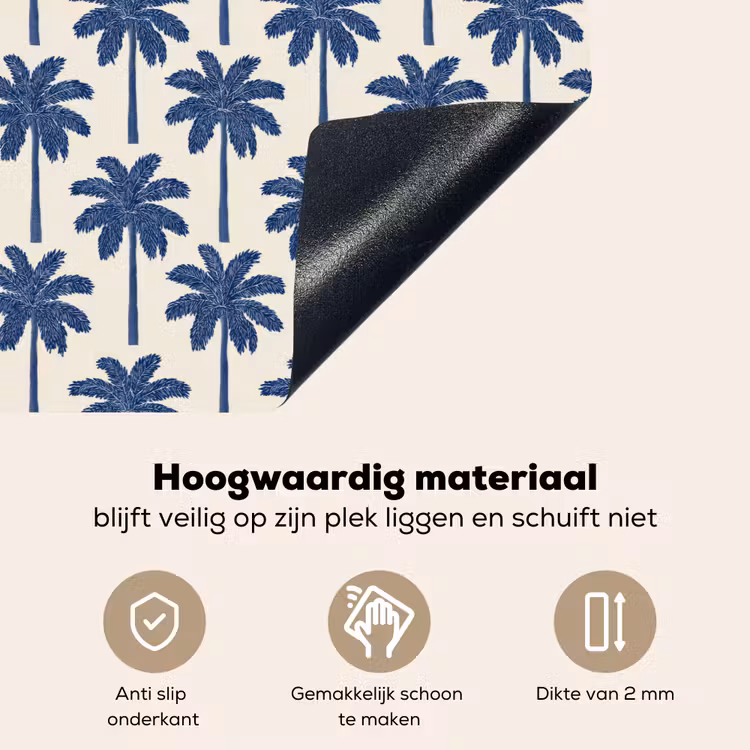 Symmetrisch - Palm - Blauw Inductie beschemer met haakjes klein 777 -ky-onderkant-nl