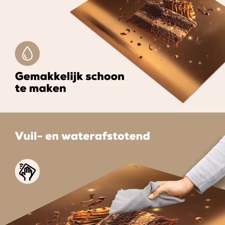 Taart - Chocolade - Eten - Brownie Inductie beschemer met haakjes klein -ky-schoon-nl