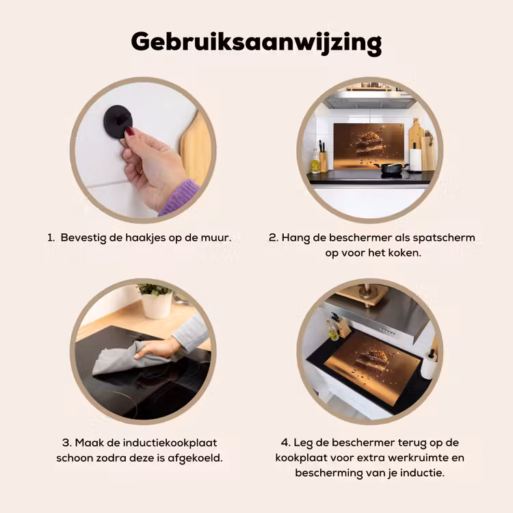 Taart - Chocolade - Eten - Brownie Inductie beschemer met haakjes klein -ky-gebruik-nl