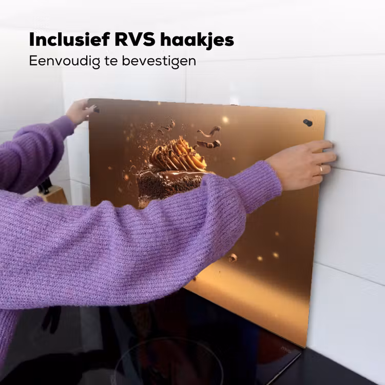 Taart - Chocolade - Eten - Brownie Inductie beschemer met haakjes klein -ky-ophangen-nl