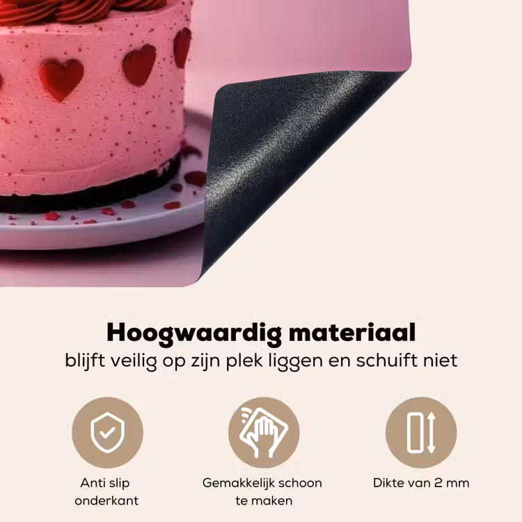 Taart - Hart - Roze Inductie beschemer met haakjes klein -ky-onderkant-nl