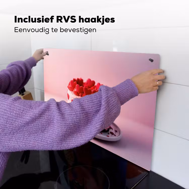 Taart - Hart - Roze Inductie beschemer met haakjes klein -ky-ophangen-nl