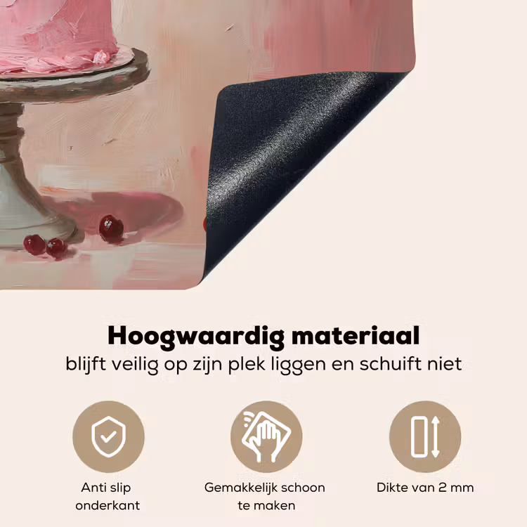 Taart - Pink - Cherry Inductie beschemer met haakjes klein -ky-onderkant-nl