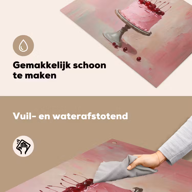 Taart - Pink - Cherry Inductie beschemer met haakjes klein -ky-schoon-nl