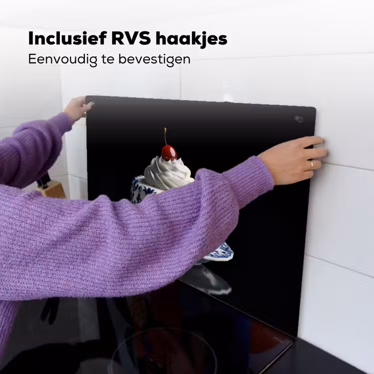 Taart - Slagroom - Kers - Bord - Delfts blauw Inductie beschemer met haakjes klein -ky-ophangen-nl