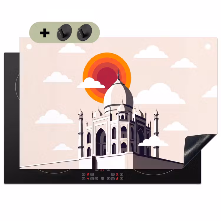 Taj Mahal - Zon - Koepel - Architectuur - India - Grafisch Inductie beschemer met haakjes klein -3d