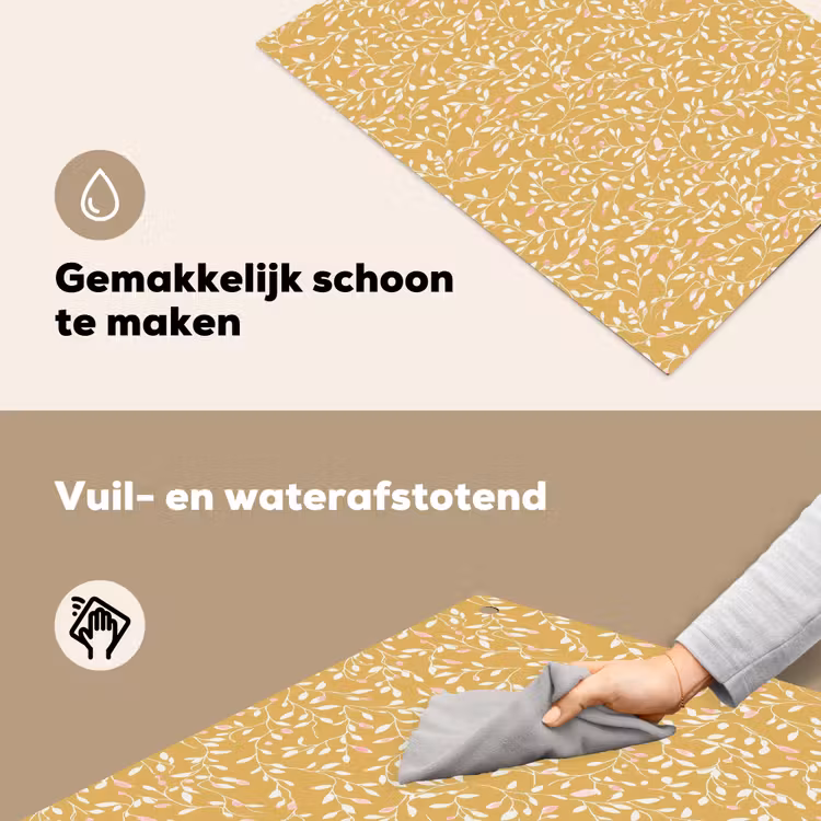 Takjes - Patroon - Oker Inductie beschemer met haakjes klein 777 -ky-schoon-nl