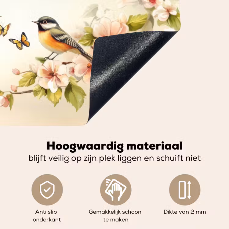 Takken - Bloemen - Vogeltjes - Roze Inductie beschemer met haakjes klein -ky-onderkant-nl