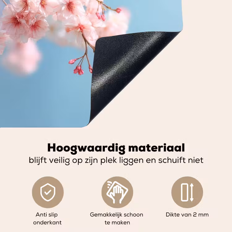 Takken - Bloesems - Roze Inductie beschemer met haakjes middel -ky-onderkant-nl