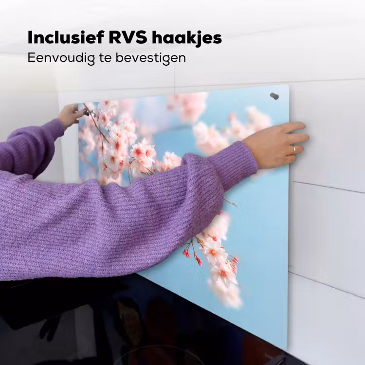 Takken - Bloesems - Roze Inductie beschemer met haakjes middel -ky-ophangen-nl