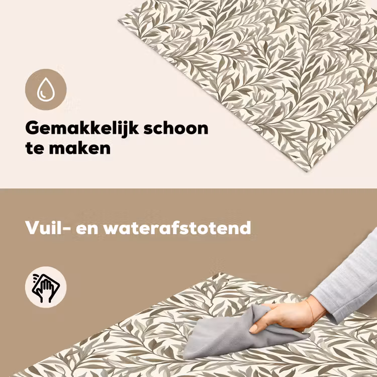 Takken - Botanisch - Taupe Inductie beschemer met haakjes klein 777 -ky-schoon-nl
