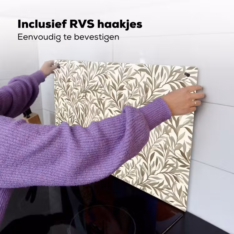 Takken - Botanisch - Taupe Inductie beschemer met haakjes klein 777 -ky-ophangen-nl