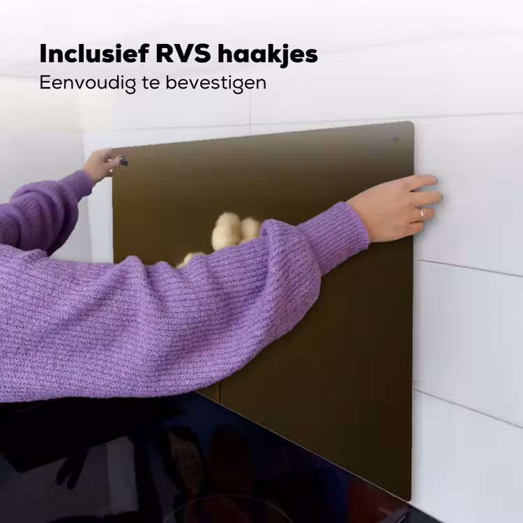 Takken - Katoen - Wit - Bollen Inductie beschemer met haakjes middel -ky-ophangen-nl