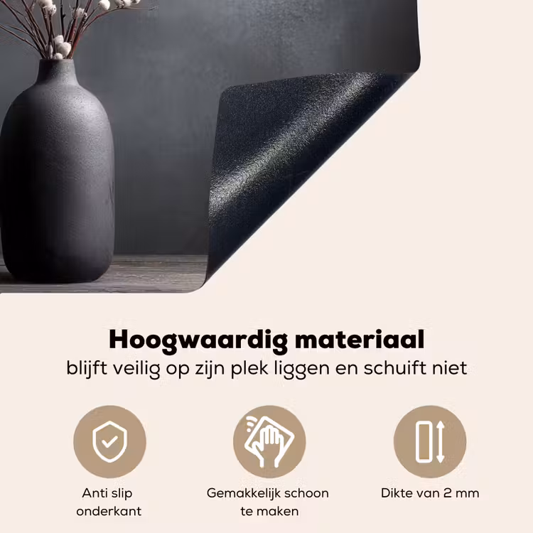 Takken - Vaas - Bolletjes - Wit Inductie beschemer met haakjes middel -ky-onderkant-nl