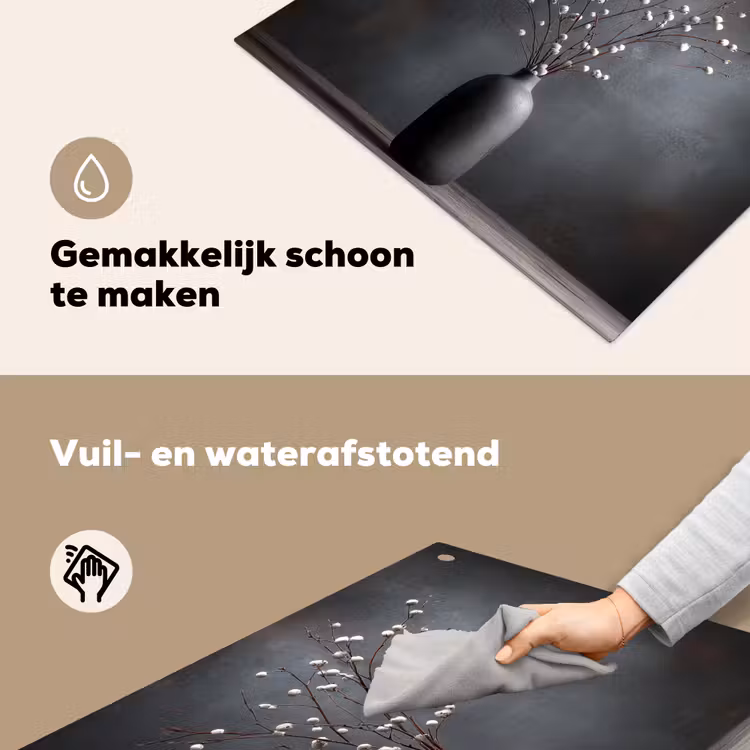 Takken - Vaas - Bolletjes - Wit Inductie beschemer met haakjes middel -ky-schoon-nl