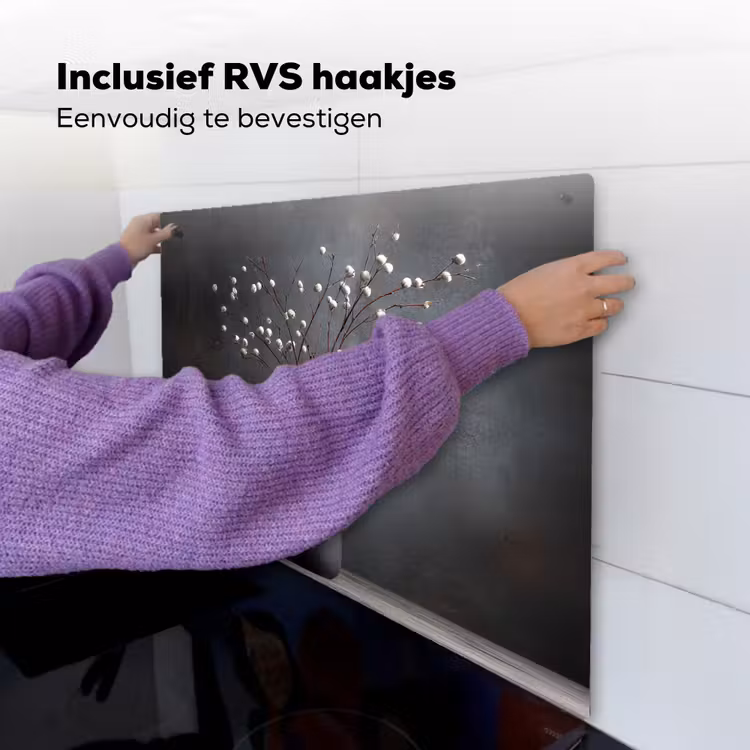 Takken - Vaas - Bolletjes - Wit Inductie beschemer met haakjes middel -ky-ophangen-nl