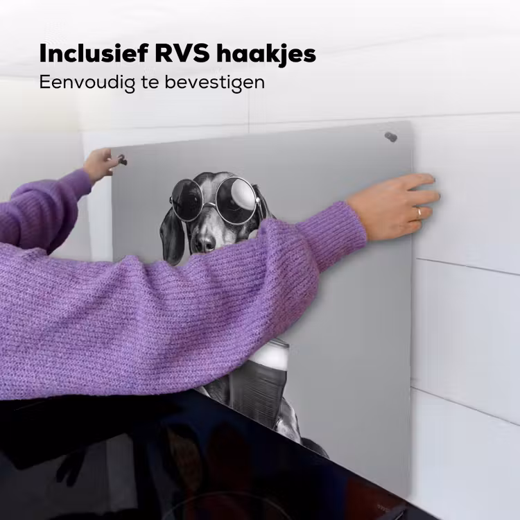 Teckel - Bier - Glas - Bril Inductie beschemer met haakjes middel -ky-ophangen-nl