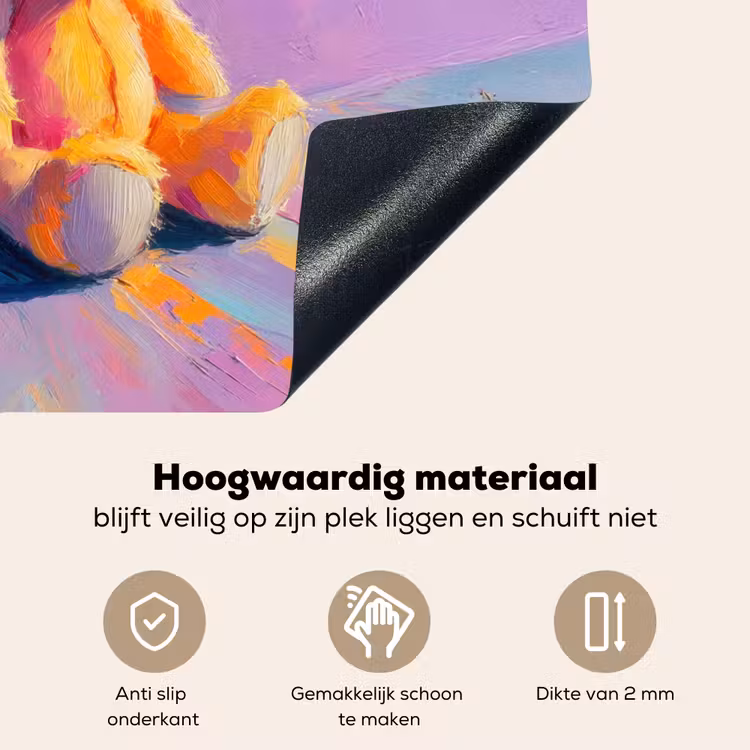 Teddybeer - Schaduw - Penseelstreken - Paars Inductie beschemer met haakjes middel -ky-onderkant-nl