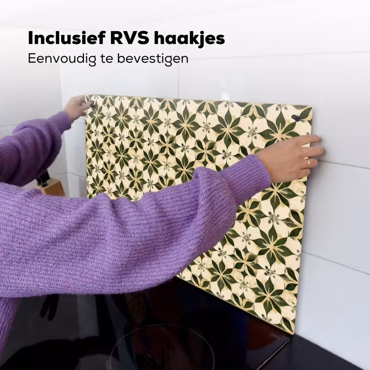 Tegel - Dessin - Groen Inductie beschemer met haakjes klein 777 -ky-ophangen-nl