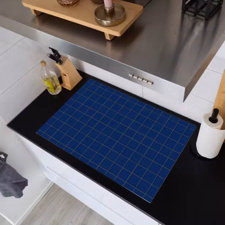 Tegel - Patroon - Blauw Inductie beschemer met haakjes klein 777 -sfeer1
