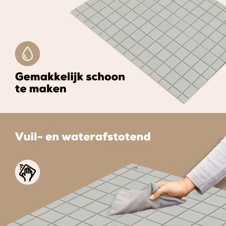 Tegel - Patroon - Lichtgroen Inductie beschemer met haakjes klein 777 -ky-schoon-nl