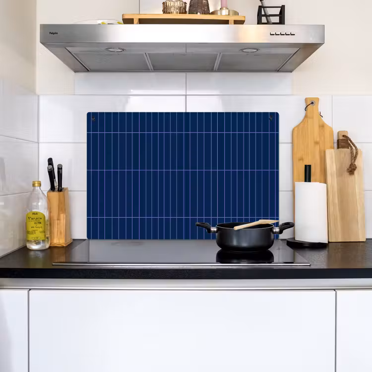 Tegels - Langwerpig - Blauw Inductie beschemer met haakjes klein 777 -sfeer2