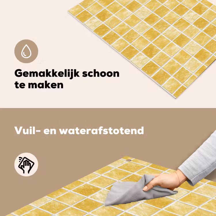 Tegels - Mozaïek - Textuur - Goudgeel Inductie beschemer met haakjes klein 777 -ky-schoon-nl