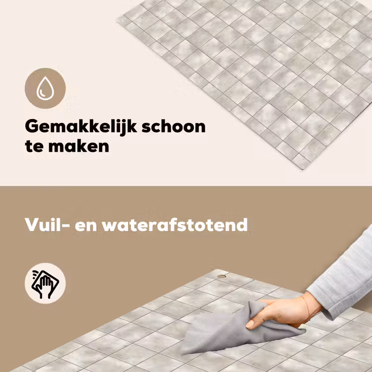 Tegels - Natuurlijk - Grijs Inductie beschemer met haakjes klein 777 -ky-schoon-nl