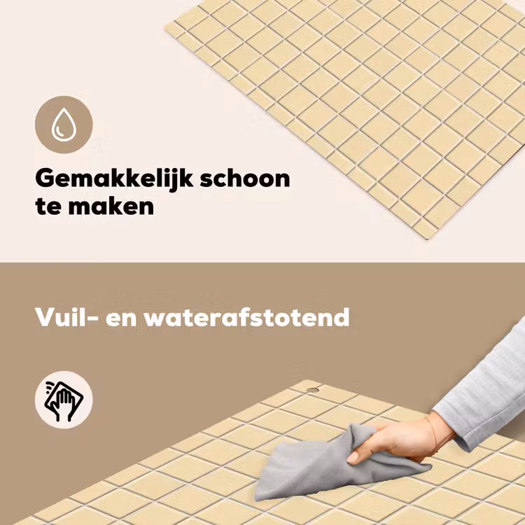 Tegels - Patroon - Crème Inductie beschemer met haakjes klein 777 -ky-schoon-nl