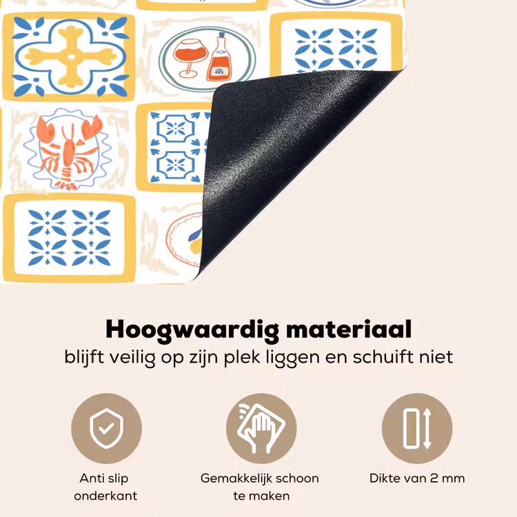 Zee - Sfeer - Mozaïek - Vis Inductie beschemer met haakjes klein 777 -ky-onderkant-nl