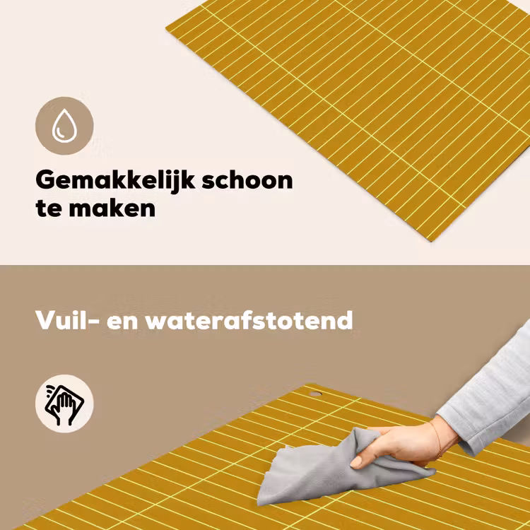 Tegels - Verticaal - Mosterdgeel Inductie beschemer met haakjes klein 777 -ky-schoon-nl
