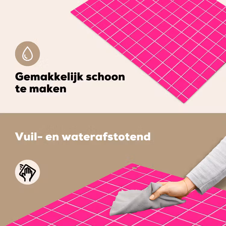 Tegels - Vierkant - Fuchsia Inductie beschemer met haakjes klein 777 -ky-schoon-nl
