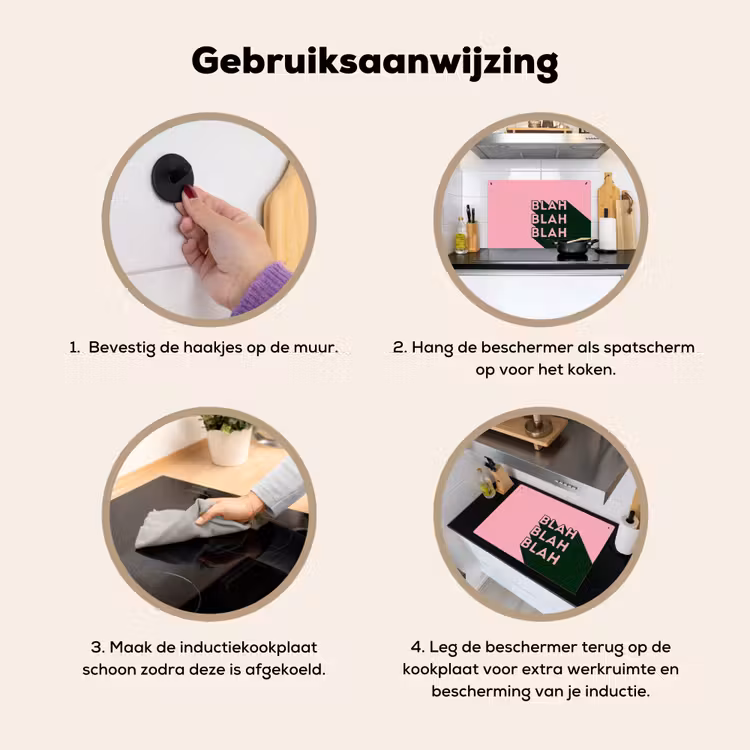 Tekst - Grafisch - Groen - Schaduw Inductie beschemer met haakjes klein -ky-gebruik-nl