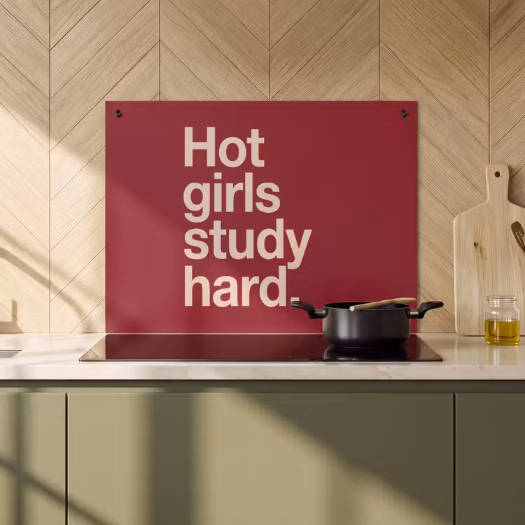 Tekst - Studie - Motivatie - Modern - Rood Inductie beschemer met haakjes klein -sfeer2