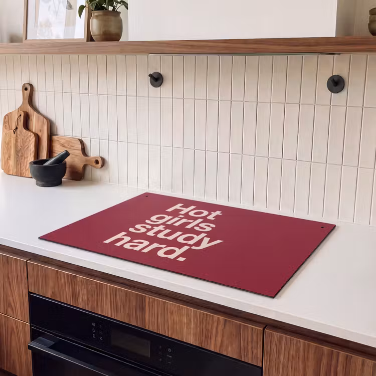 Tekst - Studie - Motivatie - Modern - Rood Inductie beschemer met haakjes klein -sfeer1