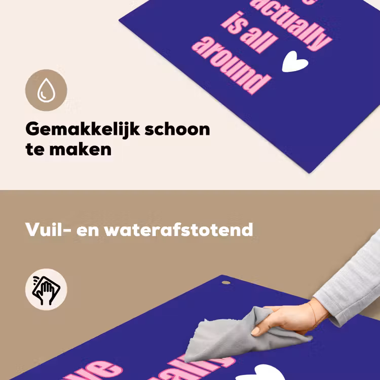 Tekst - Valentijn - Love - Blauw Inductie beschemer met haakjes klein -ky-schoon-nl