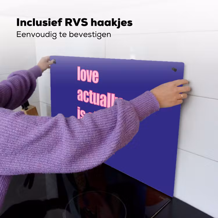 Tekst - Valentijn - Love - Blauw Inductie beschemer met haakjes klein -ky-ophangen-nl